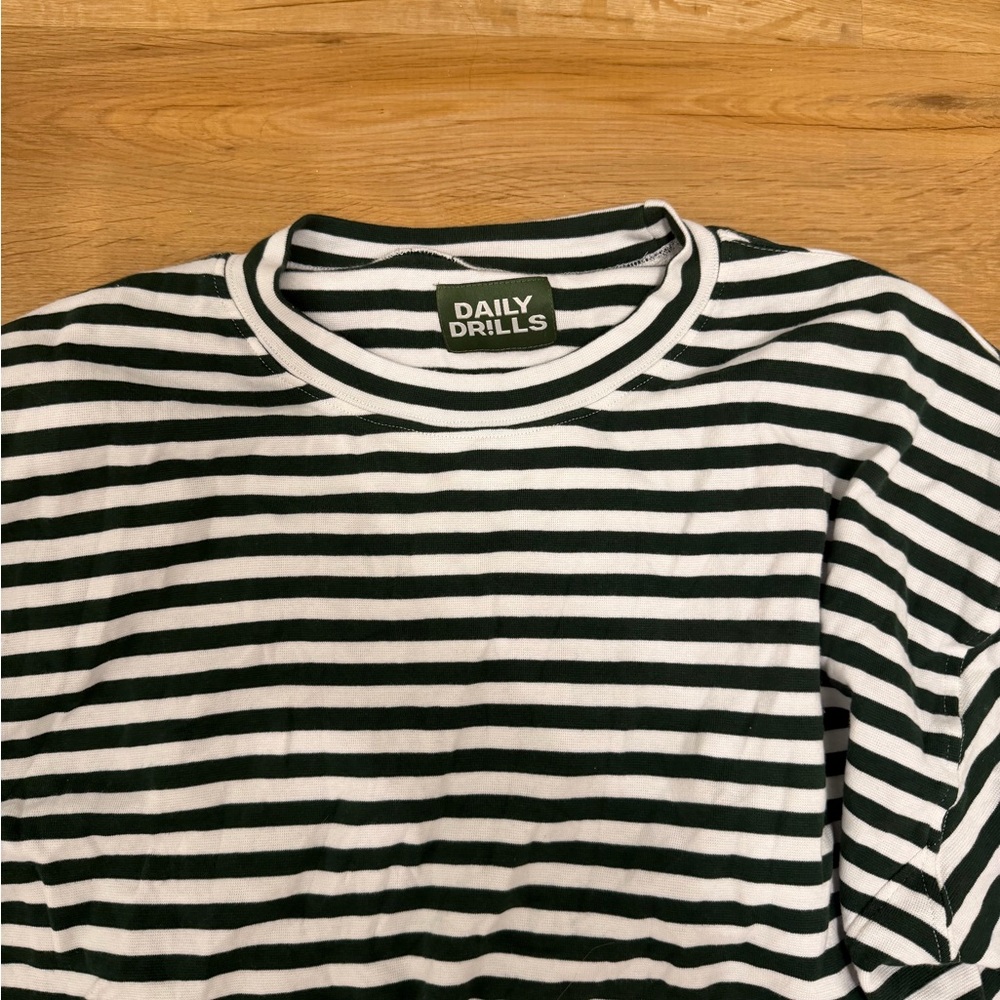 Daily Drills Striped green and White Top